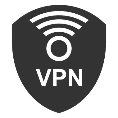 VPN veya Sanal Özel Ağ simgesi, vektör illüstrasyon sembolü tasarımı