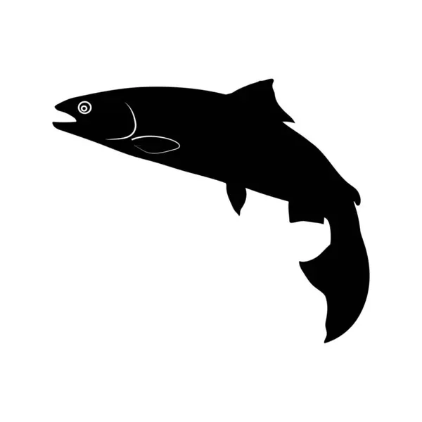Ikona Wektora Ryb Łososia Projekt Ilustracji — Wektor stockowy