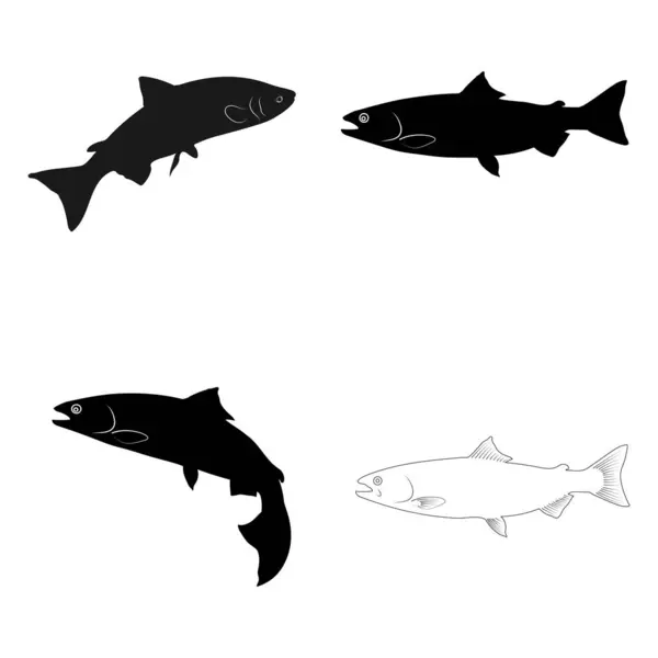Salmon Fish Icon Vector Illustration Design — Stock vektor