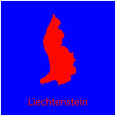 Lihtenştayn haritası vektör illüstrasyon tasarımı