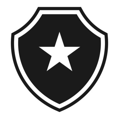 Kalkan ve Yıldız simgesi vektör çizim sembolü tasarımı