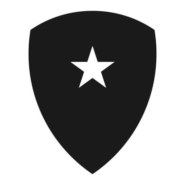 Kalkan ve Yıldız simgesi vektör çizim sembolü tasarımı