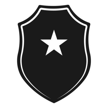 Kalkan ve Yıldız simgesi vektör çizim sembolü tasarımı