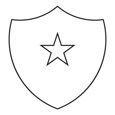 Kalkan ve Yıldız simgesi vektör çizim sembolü tasarımı