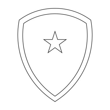 Kalkan ve Yıldız simgesi vektör çizim sembolü tasarımı