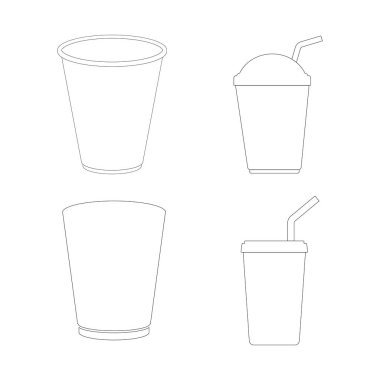 Plastik kupa ikon vektör çizimi tasarımı