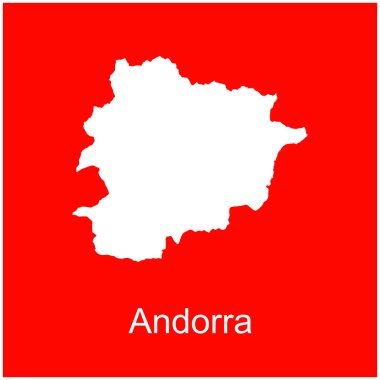 Andorra harita simgesi vektör illüstrasyon tasarımı