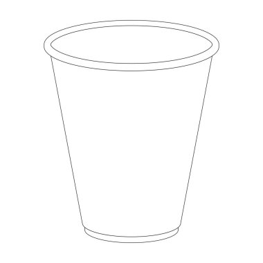 Plastik kupa ikon vektör çizimi tasarımı