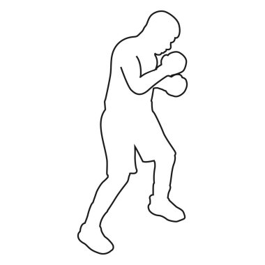 Boks sporu kişisi ikon vektör çizimi tasarımı