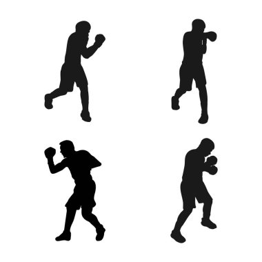 Boks sporu kişisi ikon vektör çizimi tasarımı