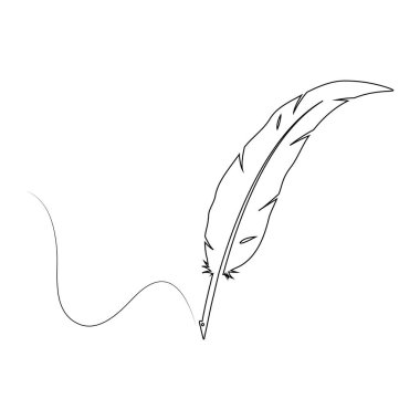 Tüy kalem logosu tanıtım şablonu tasarımı