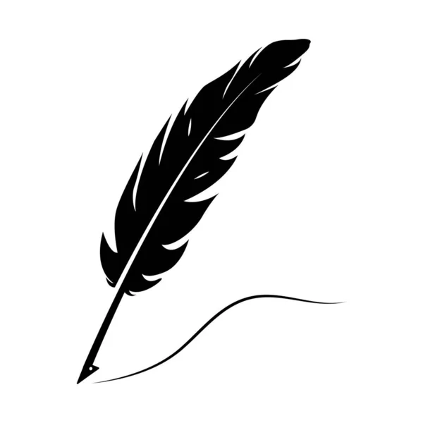 Quill Pen Logo Afbeelding Sjabloon Ontwerp Stockillustratie