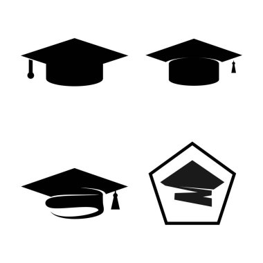 Mezuniyet şapka vektör illüstrasyon tasarımı