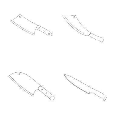 Kasap bıçağı simgesi vektör illüstrasyon logosu tasarımı