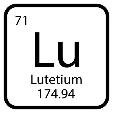 Lutetium simgesi vektör illüstrasyon tasarımı