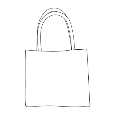 Tote bag simgesi vektör çizimi düz tasarım