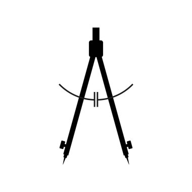 Bölme simgesi. Araştırmacı ve geometri, mühendis, mimar, okul sembolü. Düz Vektör illüstrasyonu