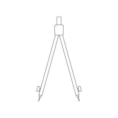 Bölme simgesi. Araştırmacı ve geometri, mühendis, mimar, okul sembolü. Düz Vektör illüstrasyonu