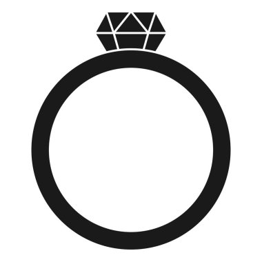 Elmas Yüzük simgesi vektör tasarım şablonu çizimi