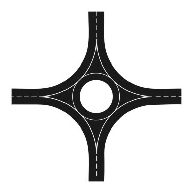 yol kesişim simgesi vektör çizimi tasarımı