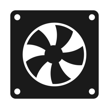 Egzoz Havası Soğutma CPU Fan Simgesi, vektör illüstrasyonu basit tasarım