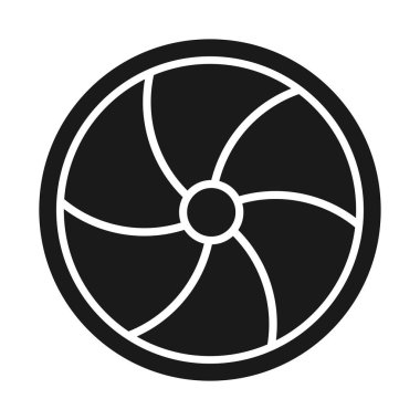 Egzoz Havası Soğutma CPU Fan Simgesi, vektör illüstrasyonu basit tasarım