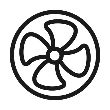 Egzoz Havası Soğutma CPU Fan Simgesi, vektör illüstrasyonu basit tasarım