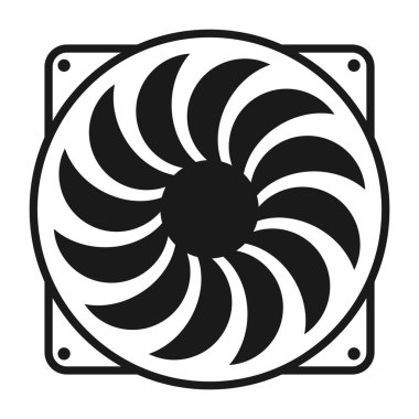 Egzoz Havası Soğutma CPU Fan Simgesi, vektör illüstrasyonu basit tasarım