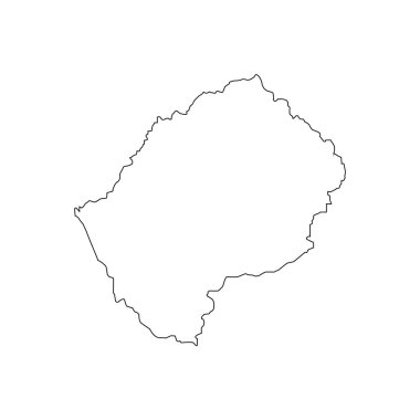 Lesotho haritası vektör illüstrasyon tasarımı