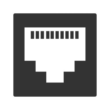 Kablo Vektörü Ethernet simgesi - Rj45 Simge vektör illüstrasyon tasarımı