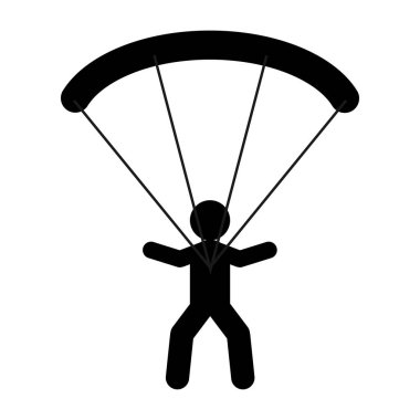 Paragliding simge vektör illüstrasyon tasarımı