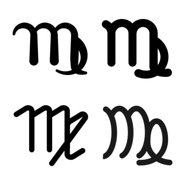 Başak burcu simgesi vektör çizimi tasarımı