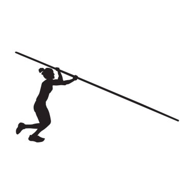 sırıkla atlama sporu ikon vektör çizimi tasarımı