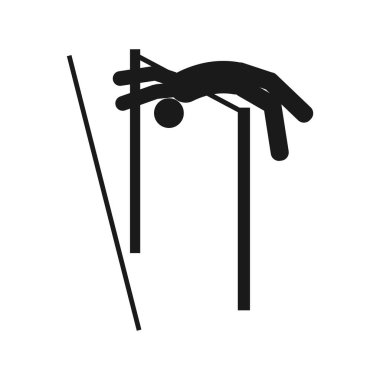 sırıkla atlama sporu ikon vektör çizimi tasarımı