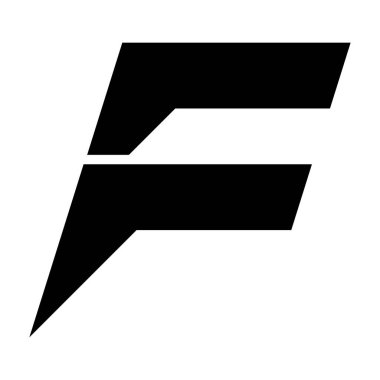 F harfi logo tasarımı vektör çizimi