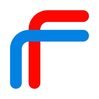 F harfi logo tasarımı vektör çizimi