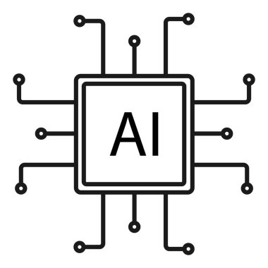 yapay zeka yapay zeka ikon vektör illüstrasyon tasarımı