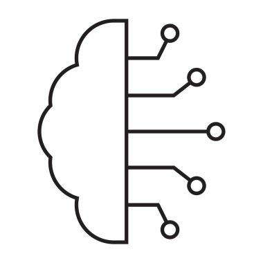 yapay zeka yapay zeka ikon vektör illüstrasyon tasarımı