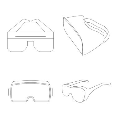 VR gözlük simgesi vektör illüstrasyon tasarımı