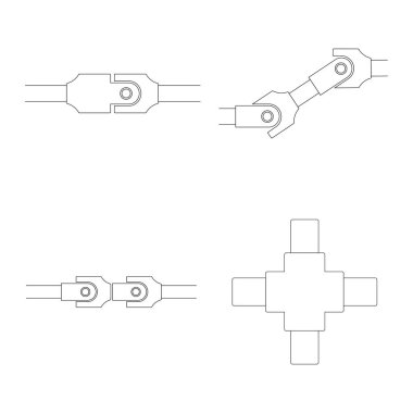 Pervane şaftları ve evrensel eklemler ikon vektör illüstrasyon tasarımı