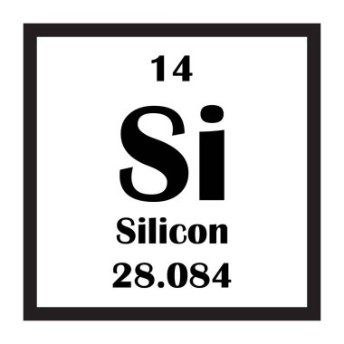 Silikon kimyasal element ikon vektör illüstrasyon tasarımı