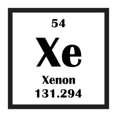 Xenon kimyasal element simgesi vektör illüstrasyon tasarımı