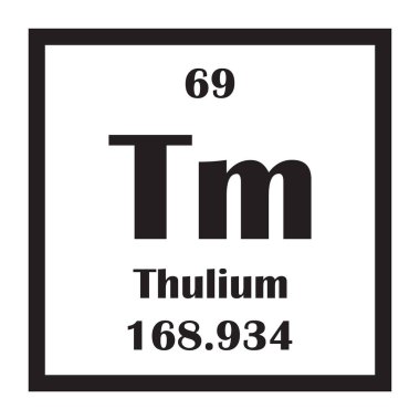 Thulium kimyasal element ikon vektör illüstrasyon tasarımı