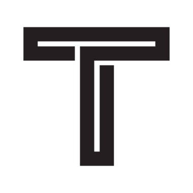 T harfi logo vektör illüstrasyon tasarımı