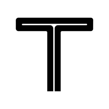 T harfi logo vektör illüstrasyon tasarımı