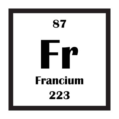 Fransiyum kimyasal element ikon vektör illüstrasyon tasarımı