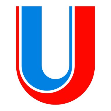 U harfi logo vektör illüstrasyon tasarımı