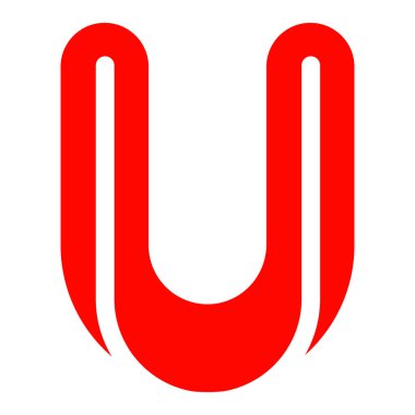 U harfi logo vektör illüstrasyon tasarımı