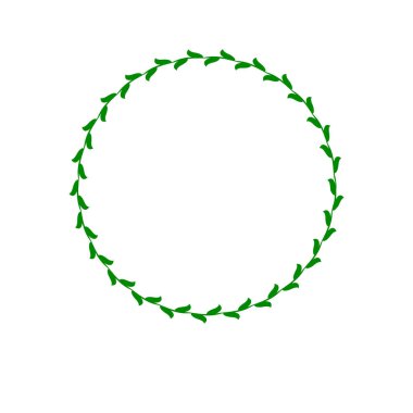 yuvarlak çerçeve logosu dairesel yaprak motif çizim tasarımı