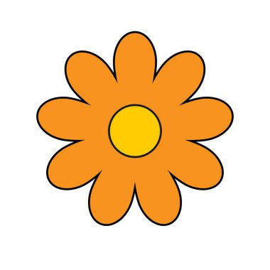 ayçiçeği simgesi, animasyon çizgi film modeli, vektör illüstrasyon tasarımı